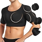 bslingerie Men Padded Compression Muscle Shirt Fake Chest & Shoulder Enhancer Undershirts T-Shirt Shapewear