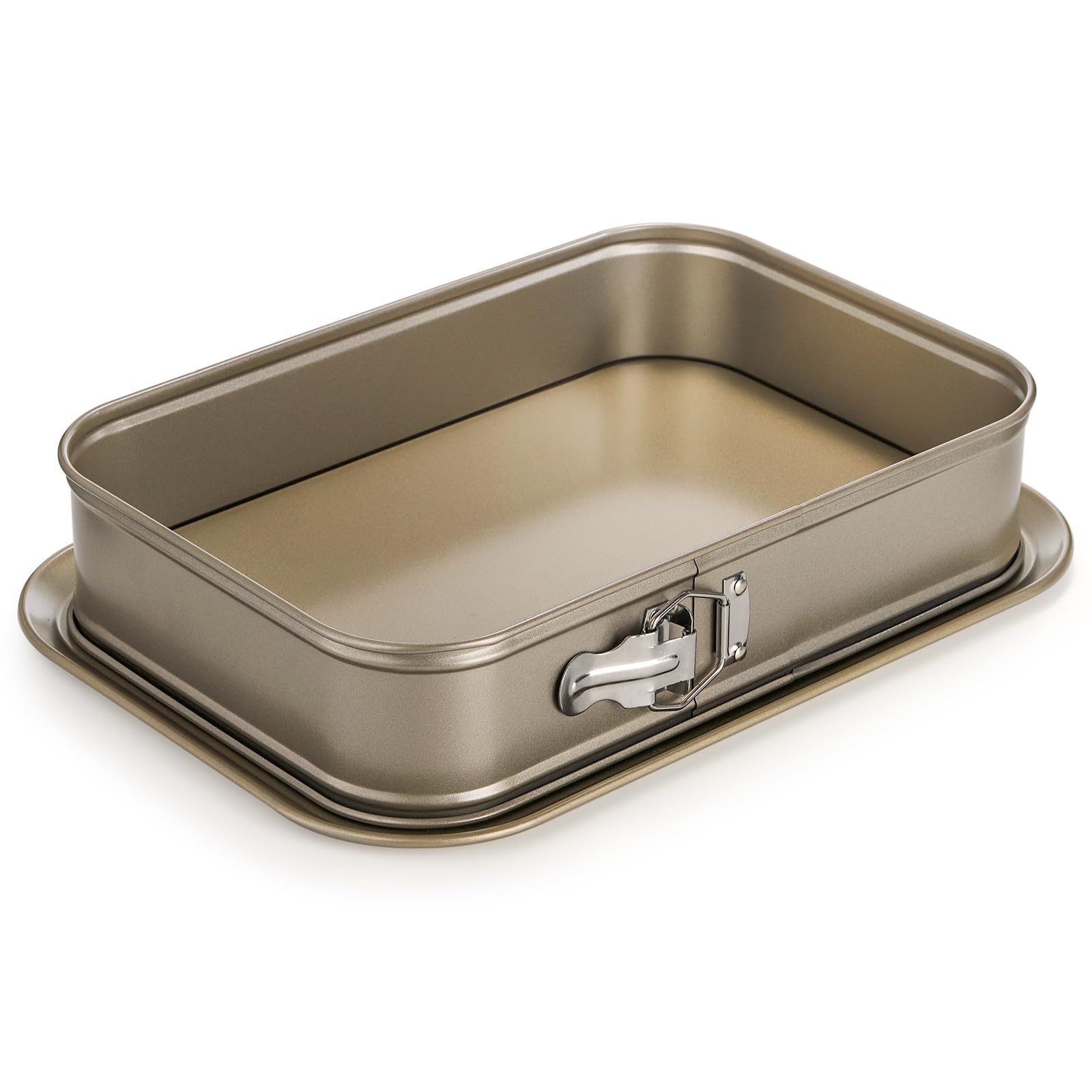 SOUJOY Springform Cake Pan, Non-Stick Rectangle Cheesecake Pan, 36×23×8 cm Large Cake Pan with Removable Bottom, Ice Cream Cake Bakeware for Baking