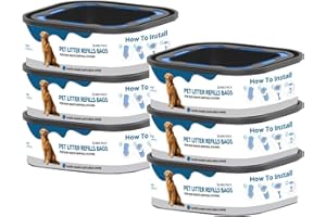 KPPTYTY 6 Pack Jumbo Square Refills Disposal Bags Refill, 42FT refill Pet Waste Bags Compatible with Pet Dogs Genie Dog Waste Disposal System Pails for Outdoor and Indoor