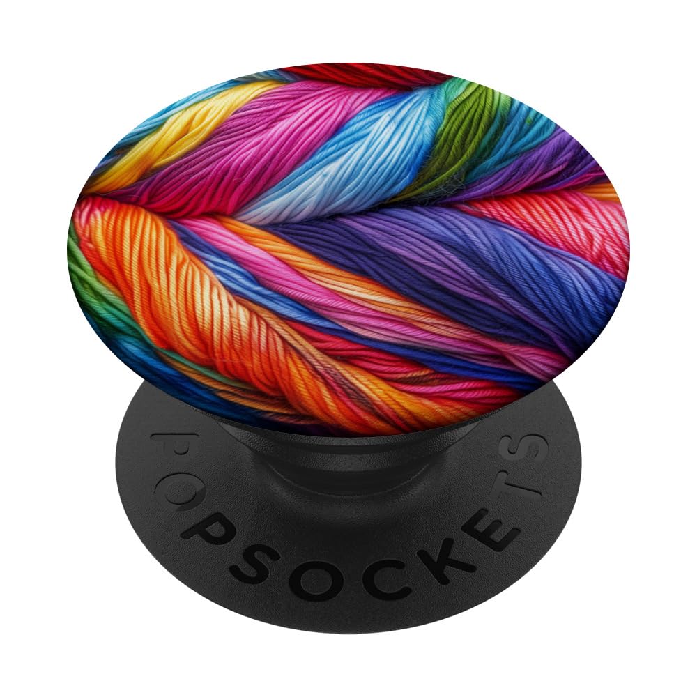 Knitting Pattern Crochet Colorful Yarn PopSockets Adhesive PopGrip