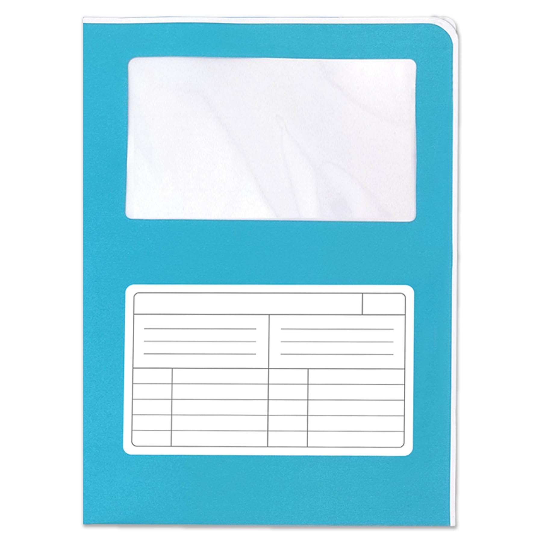 Blasetti Document Folders with Window – Sintex Chrome Blue Document Binder for Office, A4 Size, Pack of 50 Pieces, 120 g Single Use Paper, Open on Two Sides