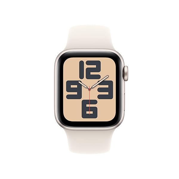 APPLE WATCH SE (2ND GEN) [GPS 40MM] SMARTWATCH WITH STARLIGHT ALUMINUM CASE WITH STARLIGHT SPORT BAND S/M. FITNESS & SLEEP TRACKER, CRASH DETECTION, HEART RATE MONITOR