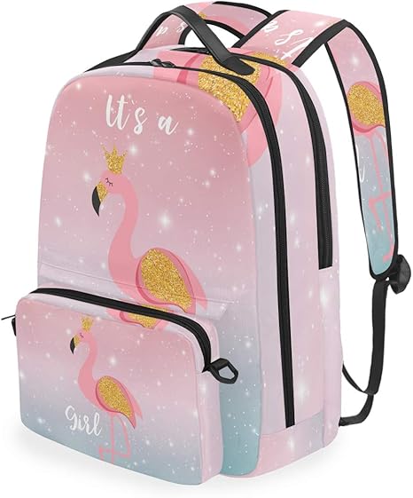 pink company backpack