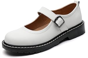 QHH Mary Jane Shoes Women Mary Janes for Women Flats Oxford Round Toe Non-Slip Casual Shoes Comfortable Dress Shoes Cute School Shoes for Teen Girls Womens Ladies
