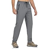 BondiTrekk Mens Lightweight Hiking Pants Water Resistant Athletic Workout Running Travel Casual Joggers 3 Pockets Quick Dry