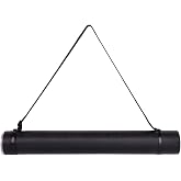 TRANSON Durable Poster Storage Tube with Straps 24"-40" Extendable for Blueprints, Artwork, Maps, Posters Color Black
