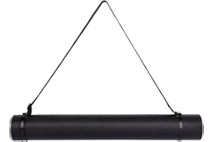 TRANSON Durable Poster Storage Tube with Straps 24"-40" Extendable for Blueprints, Artwork, Maps, Posters Color Black