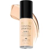 Milani Conceal + Perfect Liquid Foundation Makeup - Light Neutral, 1 Fl. Oz | Longwear, Medium-To-Full Coverage Foundation With A Natural-Matte Finish. Waterproof &amp; Sweat-Proof. Vegan &amp; Cruelty-Free.