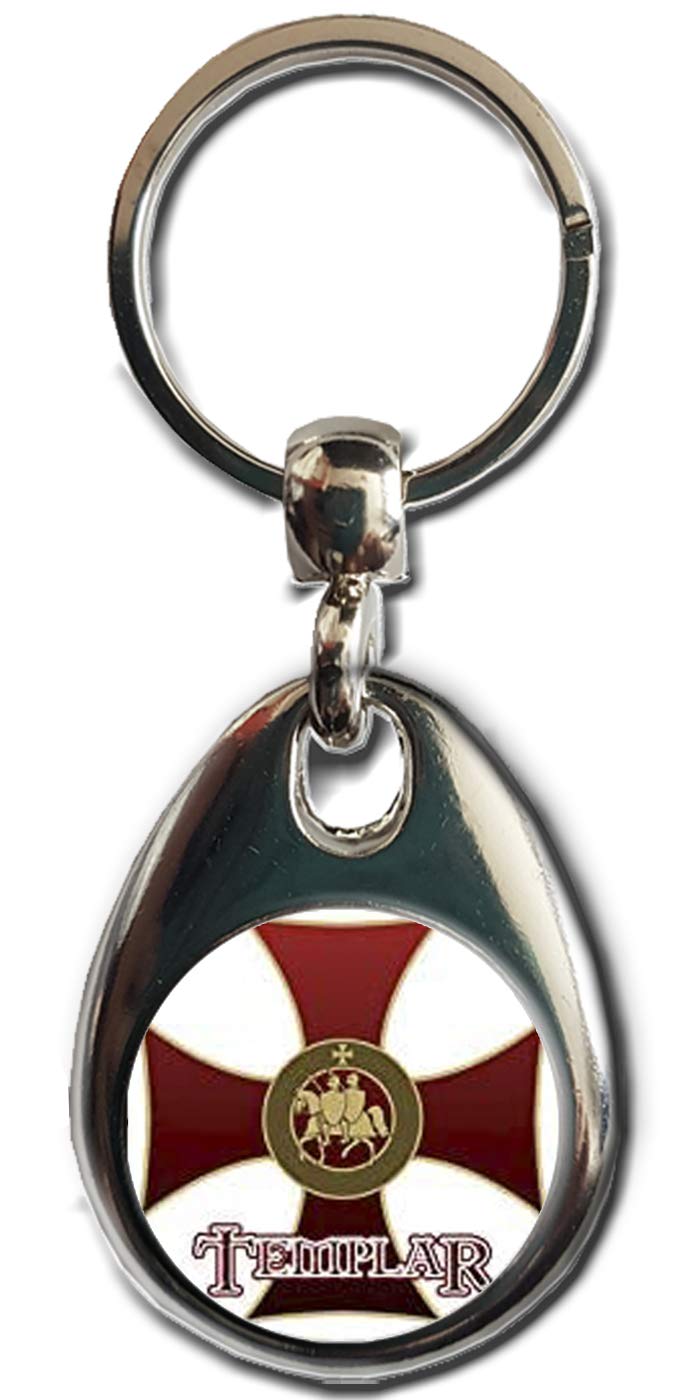 KAZMUGZ KNIGHTS TEMPLAR CROSS KEYRING. The cross emblem of The Templar Knights keyring Heavy quality metal gift keyring. Double sided keychain. Can be used as a car hanging and bag charm