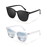 FIMILU 2 Packs Sunglasses for Women Polarized UV400 Protection Lens Big Frame Fashion Glasses Trendy Stylish Shade
