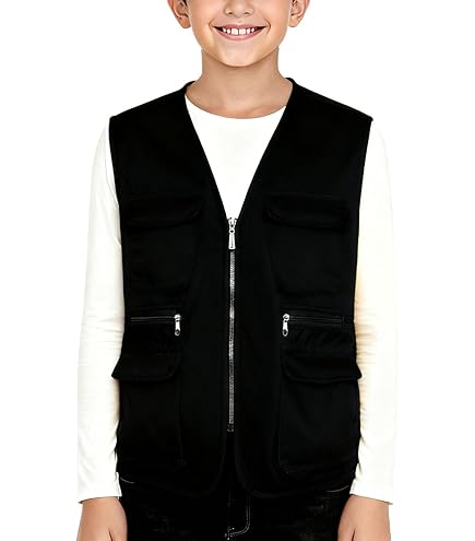 Amazon.com: Verdusa Boy's Pocket Front Buckle Sleeveless Cargo