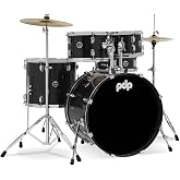 Pacific Drums Center Stage Complete Drumkit, 5 Drum Set, Iridescent Black Sparkle, 7x10, 8x12, 14x16 Floor, 16x22 Kick, 5x14 Snare (PDCE2215KTIB)