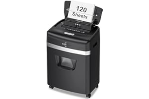 BONSEN 120-Sheet Auto Feed Paper Shredder High Security Micro Cut Shredders for Home Office Use/ 30 Minutes/Security Level P-4,6-Gallon Bin (S3110)