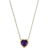 Bony Levy 18K Yellow Gold Amethyst Heart Iris Pendant Necklace
