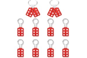 -Duty Red Lockout Hasp Kit – 10-Pack Insulated Aluminum Loto Hasps with 6 Hooks, 80mm Tab & 25mm Jaw for Circuit Breakers, Sc