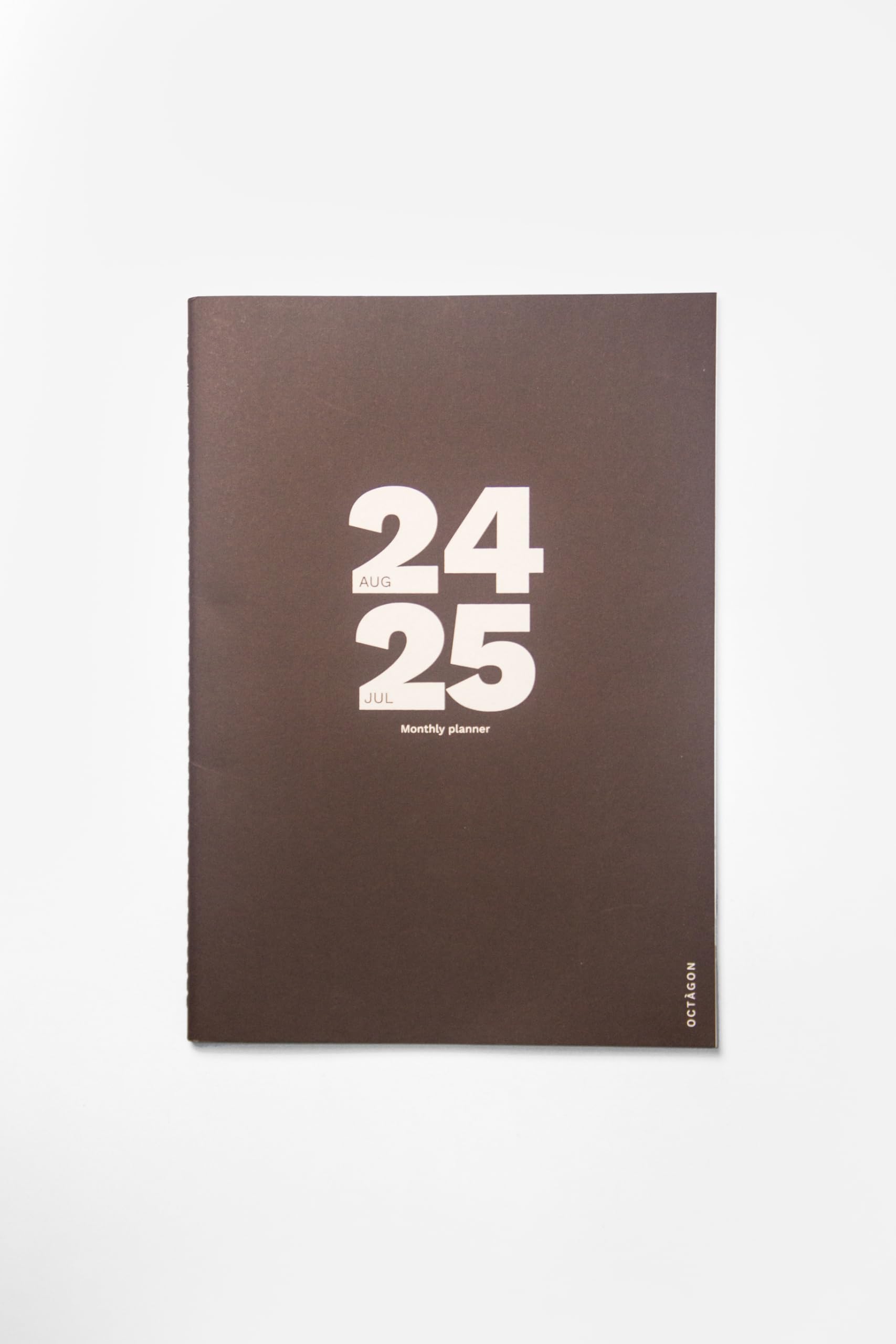 OCTÀGON DESIGN | 2024/2025 Big Monthly Planner PLUS A4 - Monthly Planner - 12 Months, August 2024 / July 2025-2 Pages for notes between months - Soft Cover - Cocoa Brown