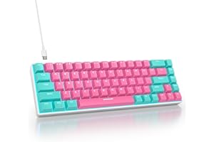 Ussixchare 65 Percent Gaming Keyboard 68 Keys Wired Mechanical Keyboard LED Backlit Ultra Compact Keyboard with Red Switch fo