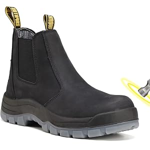 rocklobster Men’s 6" Chelsea Composite Toe Work Boots, ASTM F2413-24 EH Rated, Kevlar Midsole, SlipResistant TPU Sole, EE Wid