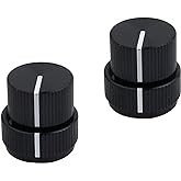 Guyker Guitar Aluminum Alloy Dual Concentric Control Knobs - Dome Volume Tone Stacked Knob Replacement for Electric Guitar or Bass (black, 2 piece)