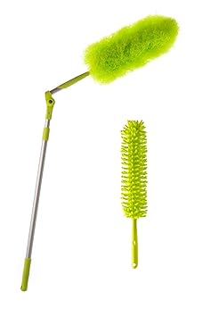 Mikrofaser und Chenille Staubwedel mit Ausfahrbarem Biegbarem Teleskop Stange