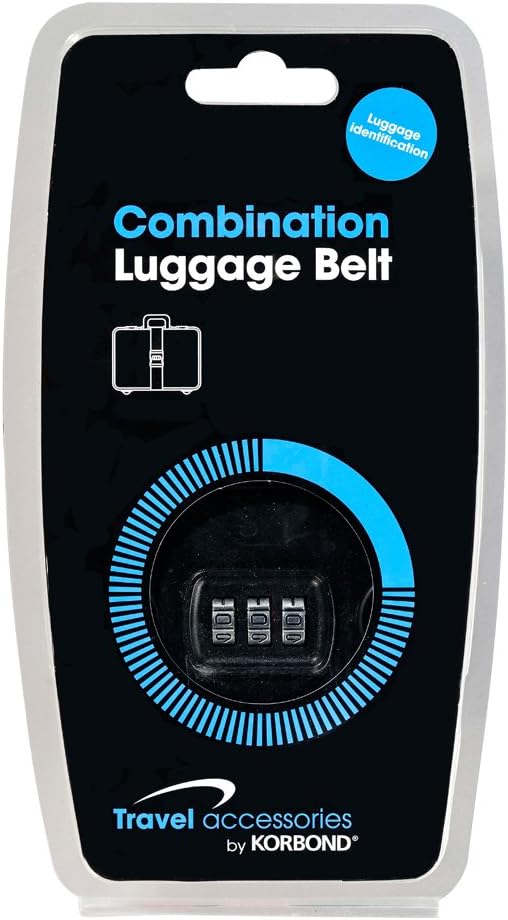 navig8 COMBINATION LUGGAGE BELT - PERSONALISED SECURITY COMBINATION - HEAVY DUTY - BLACK, Multicolour, 19 cm - Image 3