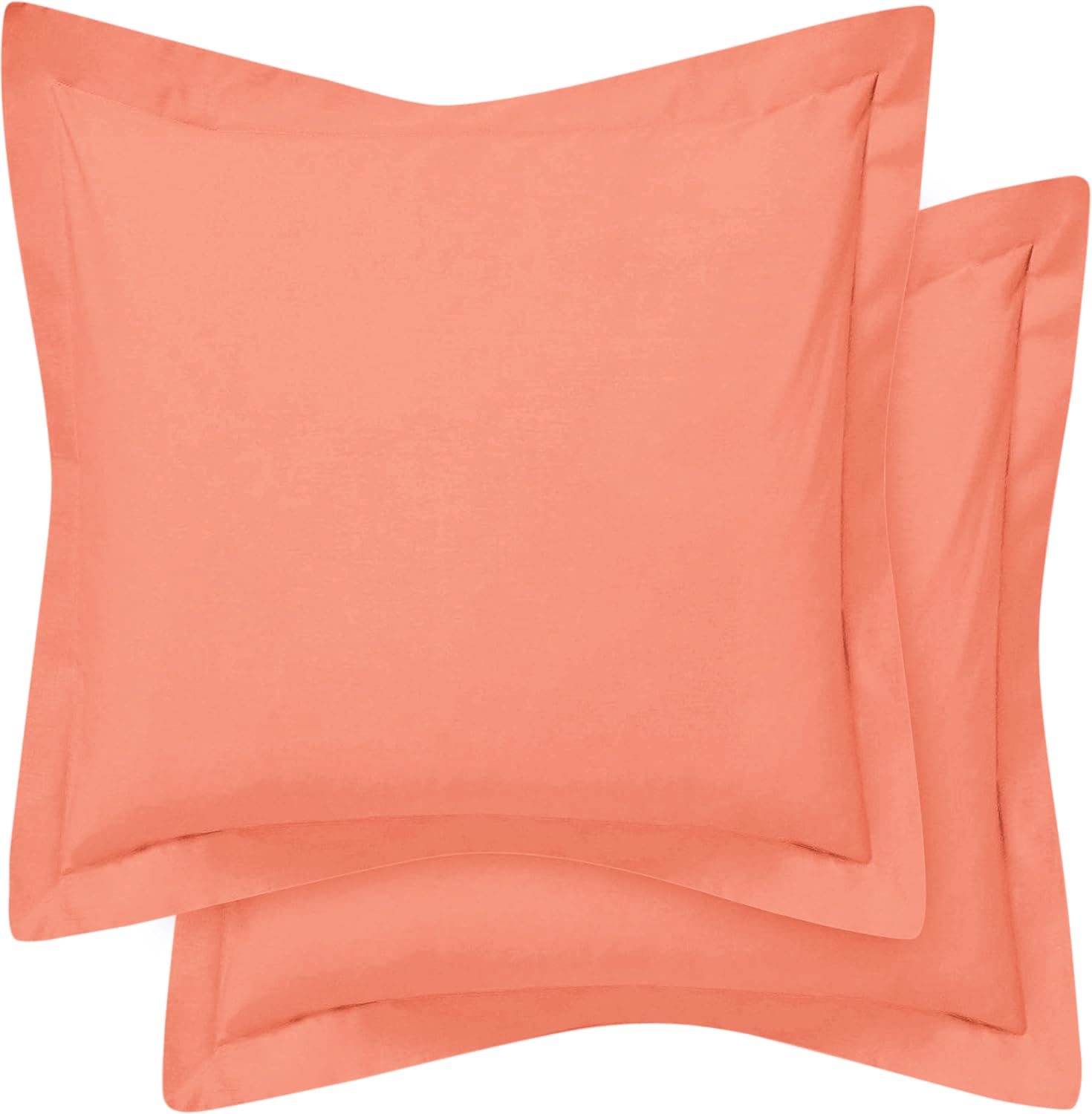 Comfort Beddings Premium Quality Pillowcases 100% Cotton Blend Square Pillow Cases Pack Of 2 - Peach (Continental/Square Size 65 x 65 CM)