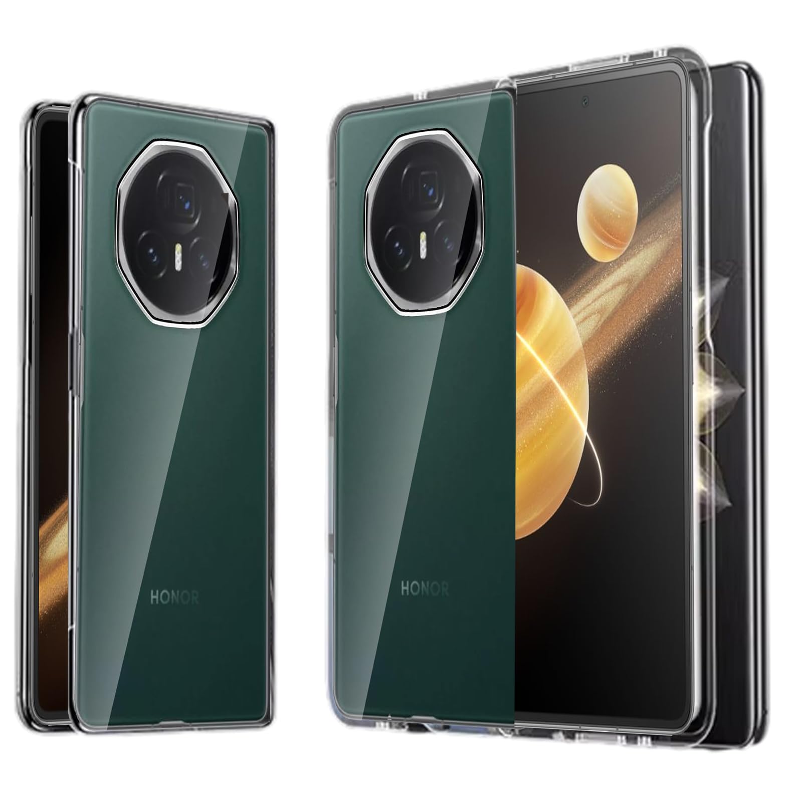 KUSINHOKA Case Compatible with Honor Magic V3 5G,Anti Fall Shock Absorbing Anti Scratch Slim Hard PC Protective Cover For Honor Magic V3 5G,Transparent