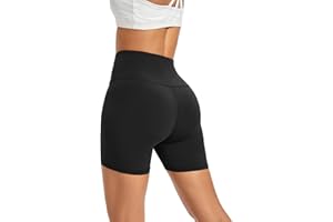 Promover Biker Shorts Women High Waist Yoga Shorts with Pockets Non See-Through Workout Running Shorts