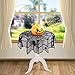 AerWo 40-Inch Black Spider Halloween Lace Table Topper Cloth for Halloween Table Decorations