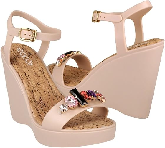 STYLO Sandals 1643E Synthetic Beige, Beige, 9 CA Amazon.ca Shoes & Handbags