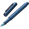 Hongdian 1851 Dark Blue Forest Fountain Pen Medium Nib, Classic Design with Converter and Metal Pen Case