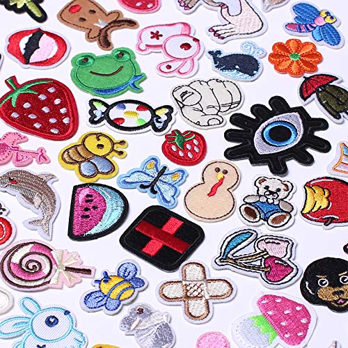 SHELCUPCool Embroidered Iron Patches, for Jackets, Packs, Jeans, Assorted Styles (70PCS)