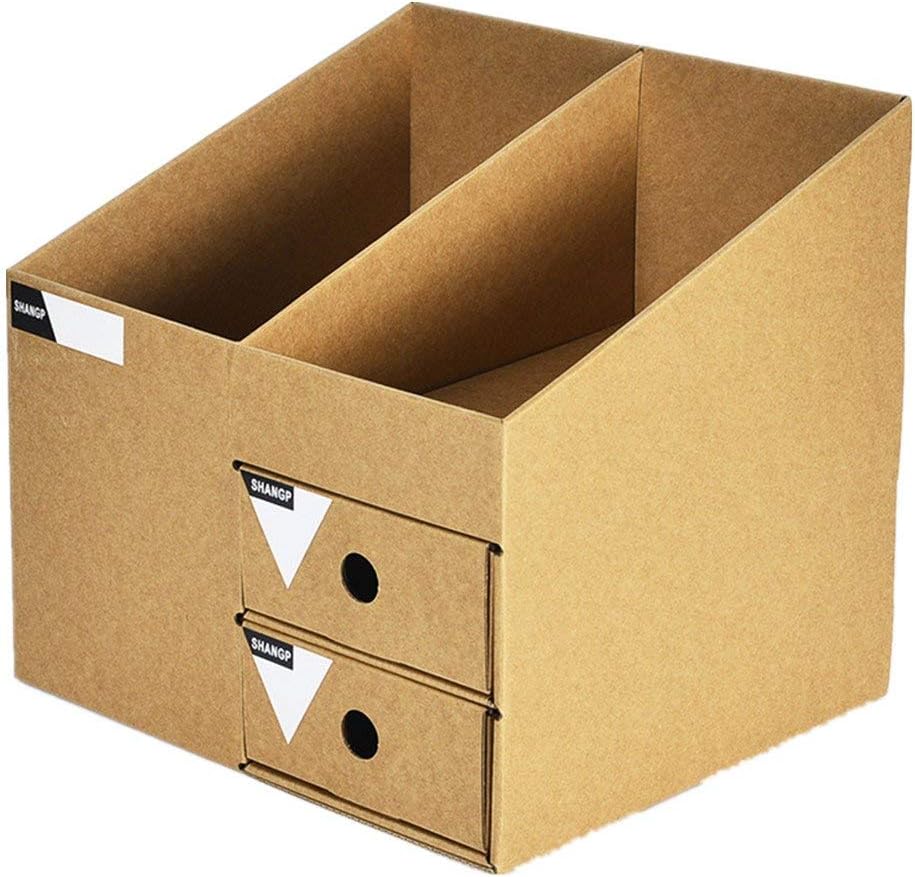 HYLH Simple Kraft Desktop Storage Box Drawer File Rack