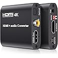 HDMI 1.4 Audio Extractor Splitter with Toslink/Coaxial Audio Out, BolAAzuL 4K/30Hz HDMI to Toslink SPDIF Coaxial Audio Converter Adapter HDMI to HDMI+Digital Audio