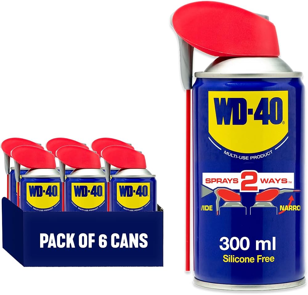 WD-40 Multi Use Lubricant Spray 300ml 6-Pack Smart Straw Precision Control