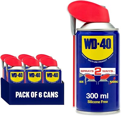 WD-40 Multi Use Lubricant Spray 300ml 6-Pack Smart Straw Precision Control