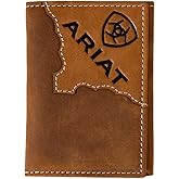 ARIAT Western Wallet Mens Trifold Slim Fit Two Tone Med Brown A3552744