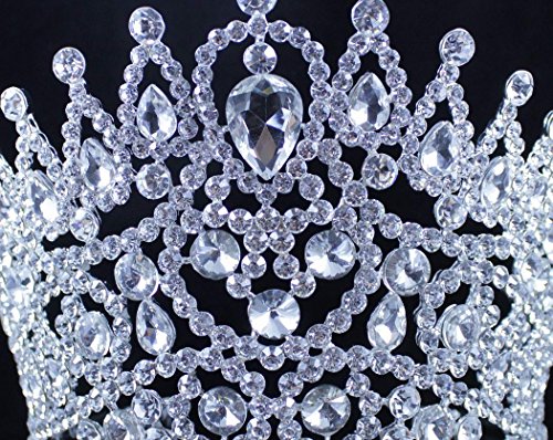 Janefashions SEXY BEAUTY QUEEN CRYSTAL RHINESTONE TIARA CROWN HAIR COMBS PAGEANT T2178 SILVER