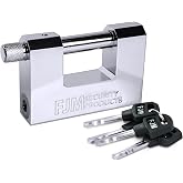 FJM SPSA80-KA D-Style High Security Padlock, Home Improvement Anti Theft Trailer Lock, Bike Lock, &amp; Door Lock. Also for Outdoor Storage Shed, Includes Master Lock Set, Keyed Alike, 3 1/8" (80mm)