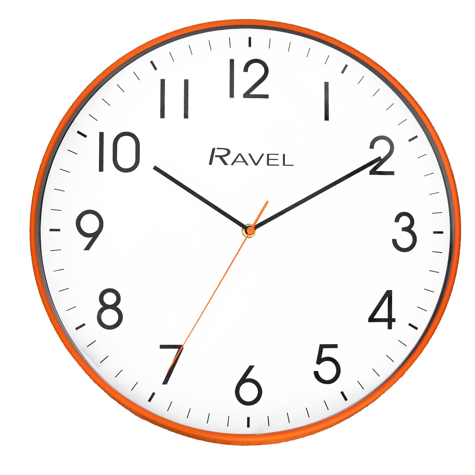Ravel - Modern 40cm Office and Kitchen Wall Clock - Analogue Quartz - RWC.40.8 - Orange