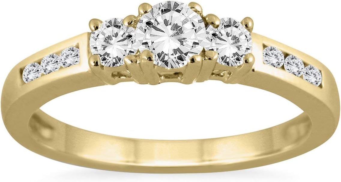 SZULDiamond Three Stone Ring Available in 10K Yellow Gold (1/2ctw - 1 1/2ctw)