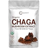 Micro Ingredients Organic Chaga Mushroom Extract, 10 oz | 100:1 Wild Harvested | Supports Immune & Antioxidant Defense | Great for Tea & Smoothies | Non-GMO, Vegan Friendly