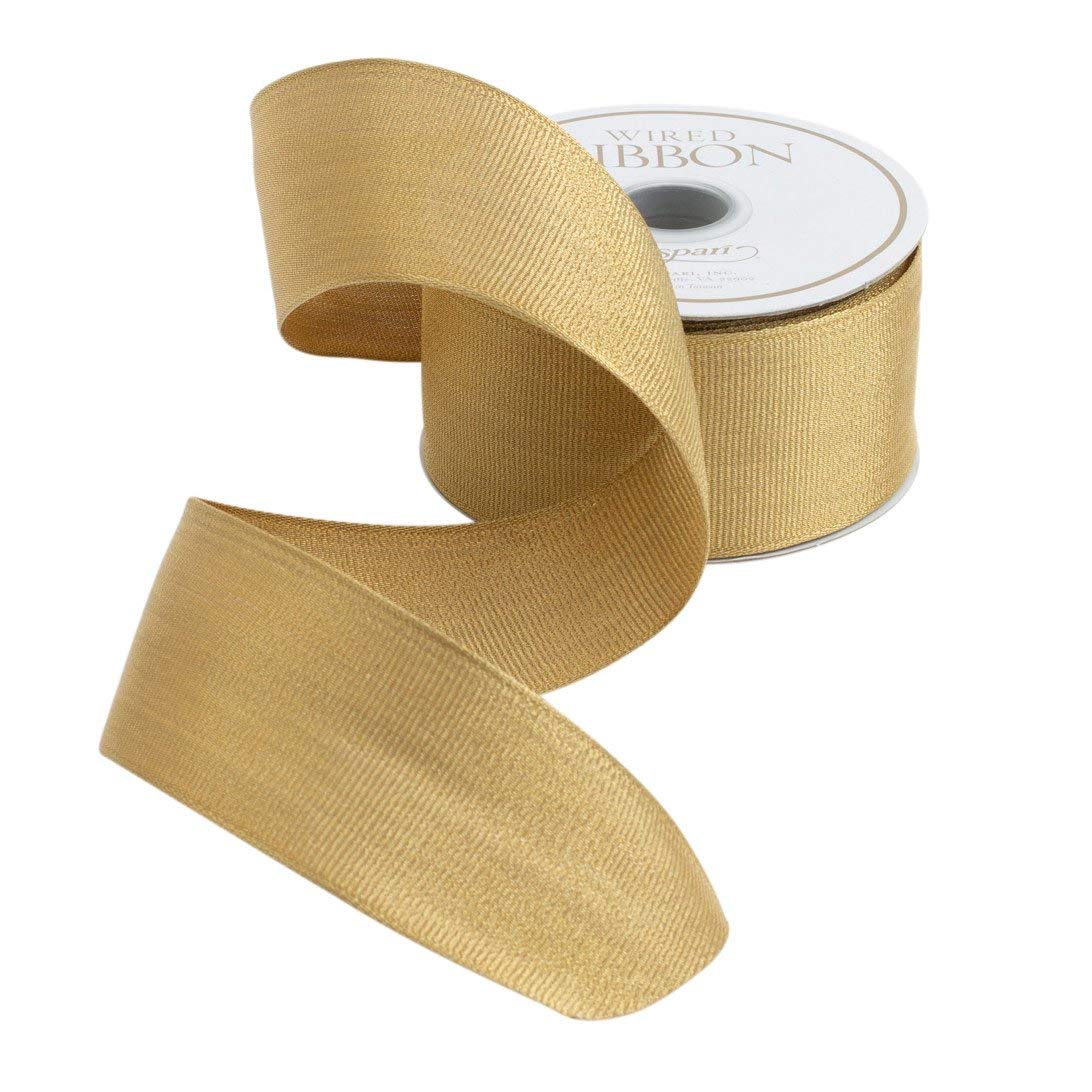 Caspari Gold Metallic Grosgrain Unwired Ribbon - 5.5 Meter Spool