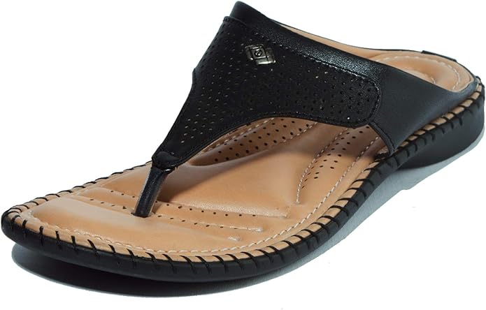 Amazon.com | Khadims Women's Black Casual Flat Sandal - 3 | Flats