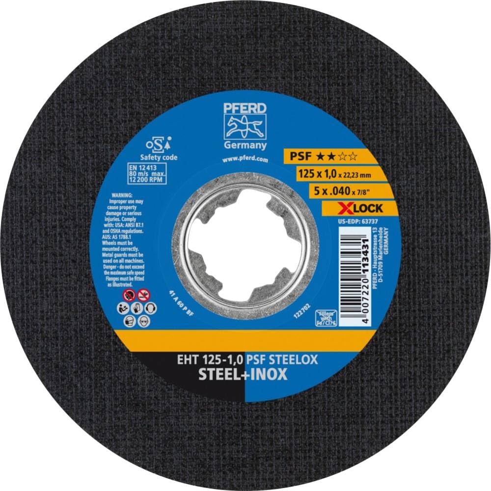 Horse Cutting Discs, 125 mm, X-Lock, PSF Steelox – for Quick and Comfortable Tool Changes., 61721101