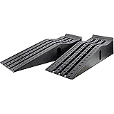 MaxxHaul 50515 6.25" Lift Car Ramps, 2-Pack &ndash; 6, 500lb GVW, Deep Grooved Surface for Stable Tire Placement, Heavy-Duty, Black