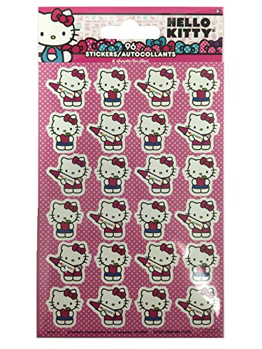 96 HELLO KITTY STICKERS, 4 sheets each sheet the same