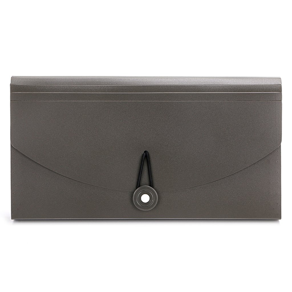 IGNPION 13 Pockets Accordion File Folder Office,Home or School Receipt Organiser File Pockets Folder Mini Expanding File Bills Document Wallet for Coupons/Vouchers/Papers (1, Grey)