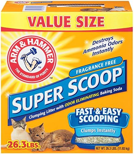 Arm & Hammer Super Scoop Fragrance Free Clumping Cat Litter 26.3 lb. Box