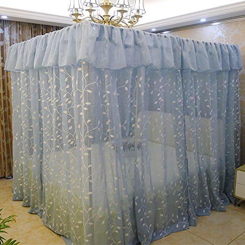 KQCNIFVNKLM Lace Mosquito net, Mediterranean American Chinese Classic Bedding Four Corner Mosquito net Bed Canopy Princess Mosquito Netting-A Queen2